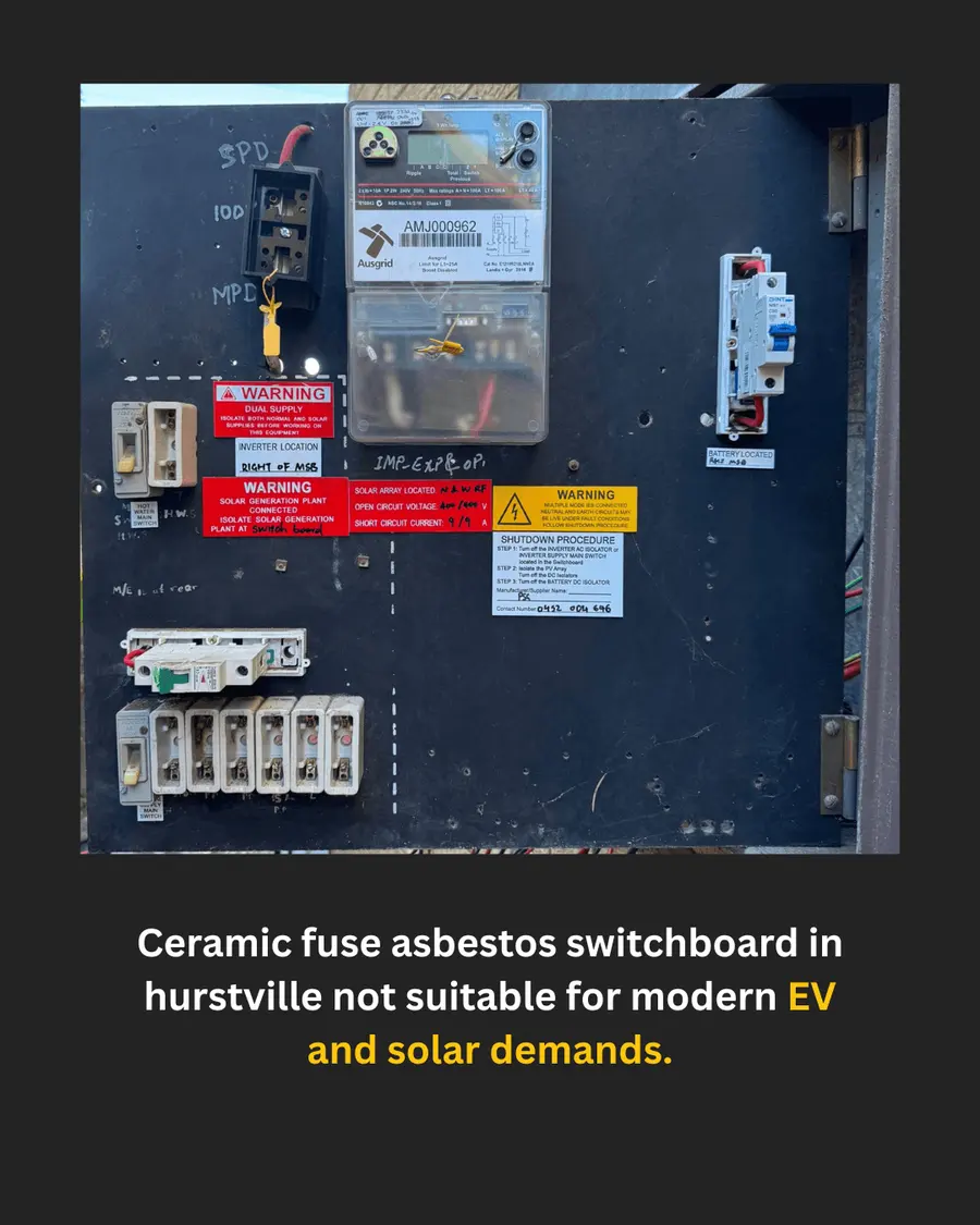 Ceramic fuse asbestos switchboard in Hurstville